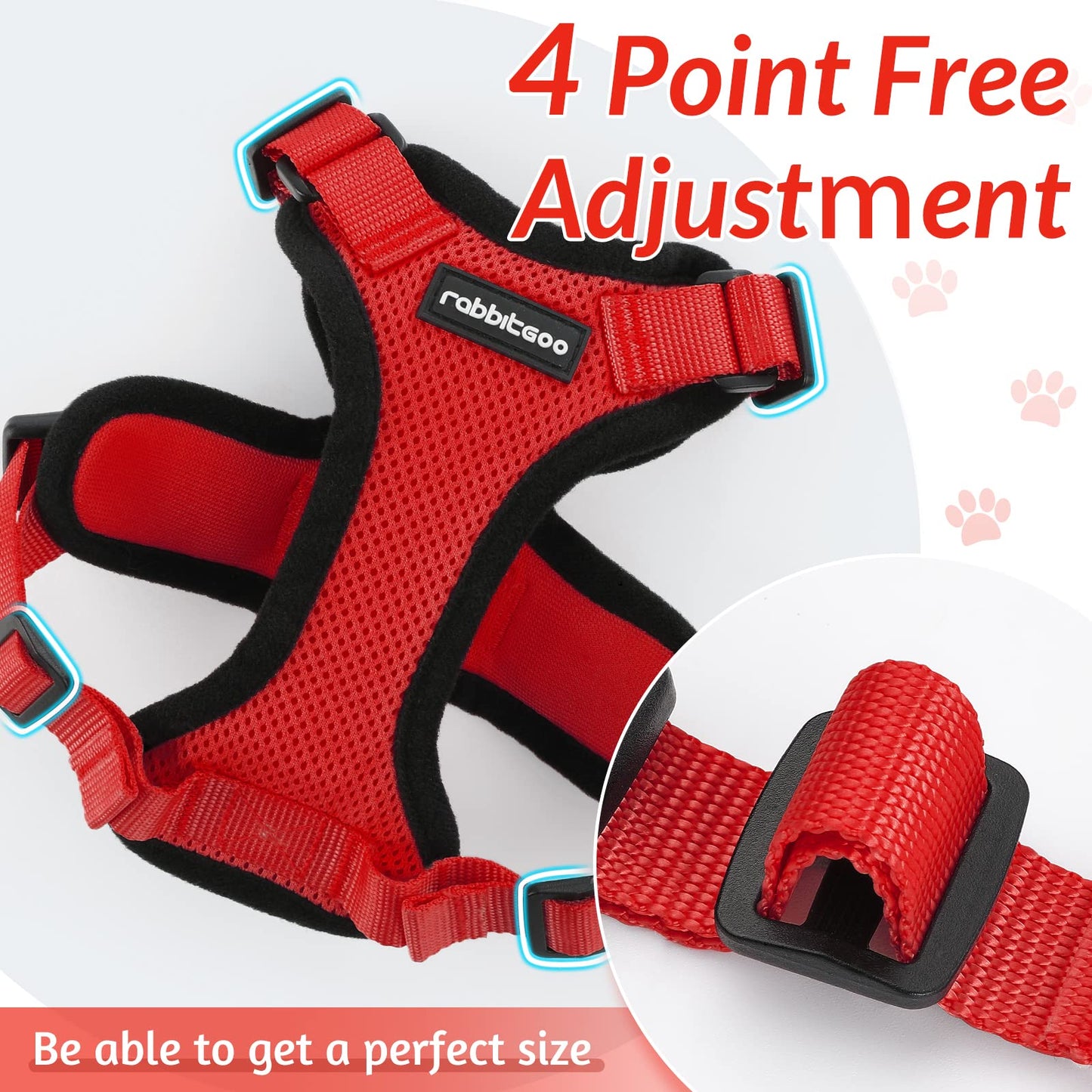 rabbitgoo Cat Harness and Leash for Walking, Escape Proof Soft Adjustable Vest Harnesses for Cats, Easy Control Breathable Reflective Strips Jacket, Black, XS
