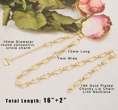 Aobei Pearl 18K Gold Paperclip Chain Choker Satellite Chain Biwa Pearl Pendant Necklace Dainty Jewelry for Women