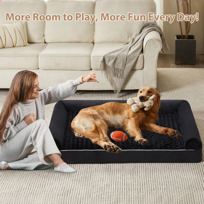 BFPETHOME Dog Beds for Large Dogs, Orthopedic Dog Bed for Medium Large Dogs,Big Waterproof Couch Dog Pet Bed with Removable Washable Cover