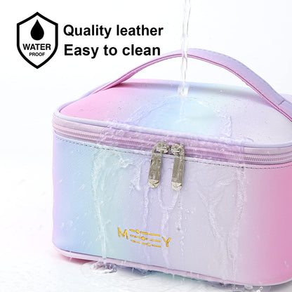 Meiyuuo Cute Makeup Bag Small Cosmetic Bags for Women Girls Gift for Teens Medium Pouch for Purse Essentials Toiletry Zip Pouch PU Waterproof Organizer Case (Cow Print)