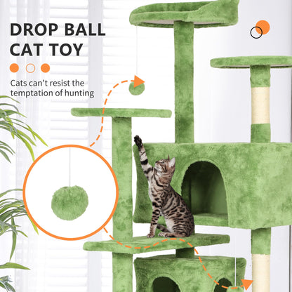 BestPet 54in Cat Tree Tower for Indoor Cats,Multi-Level Furniture Activity Center with Scratching Posts Stand House Condo Funny Toys Kittens Pet Play House,Dark Gray
