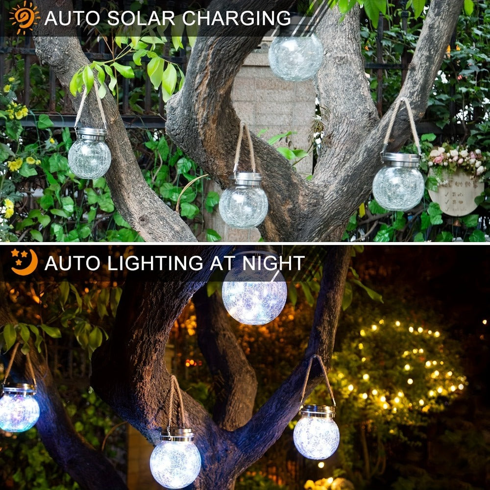Solar Outdoor Broken Glass Lantern