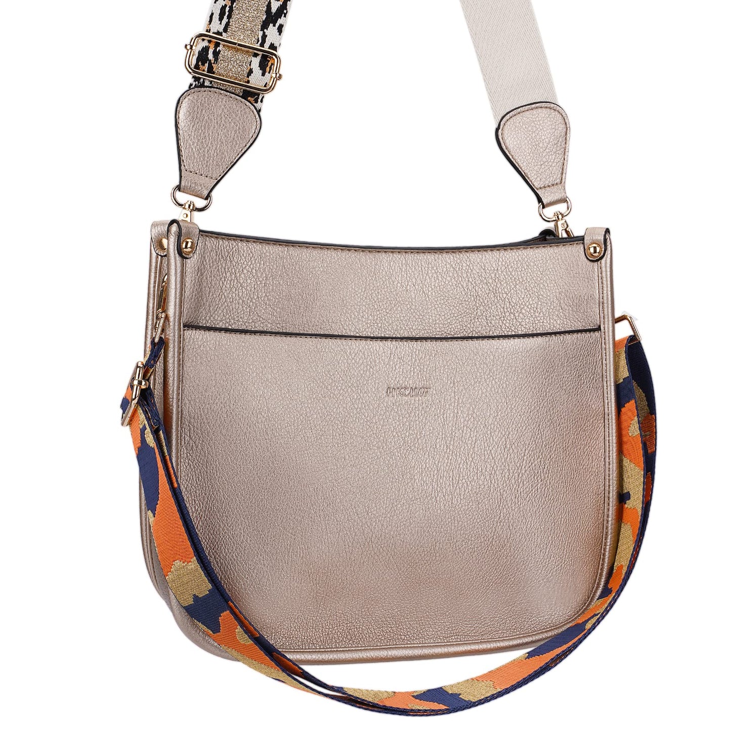 HKCLUF Crossbody Bags for Women Trendy Vegan Leather Hobo Handbags With 2PCS Adjustable Guitar Strap Shoulder Bucket Bags