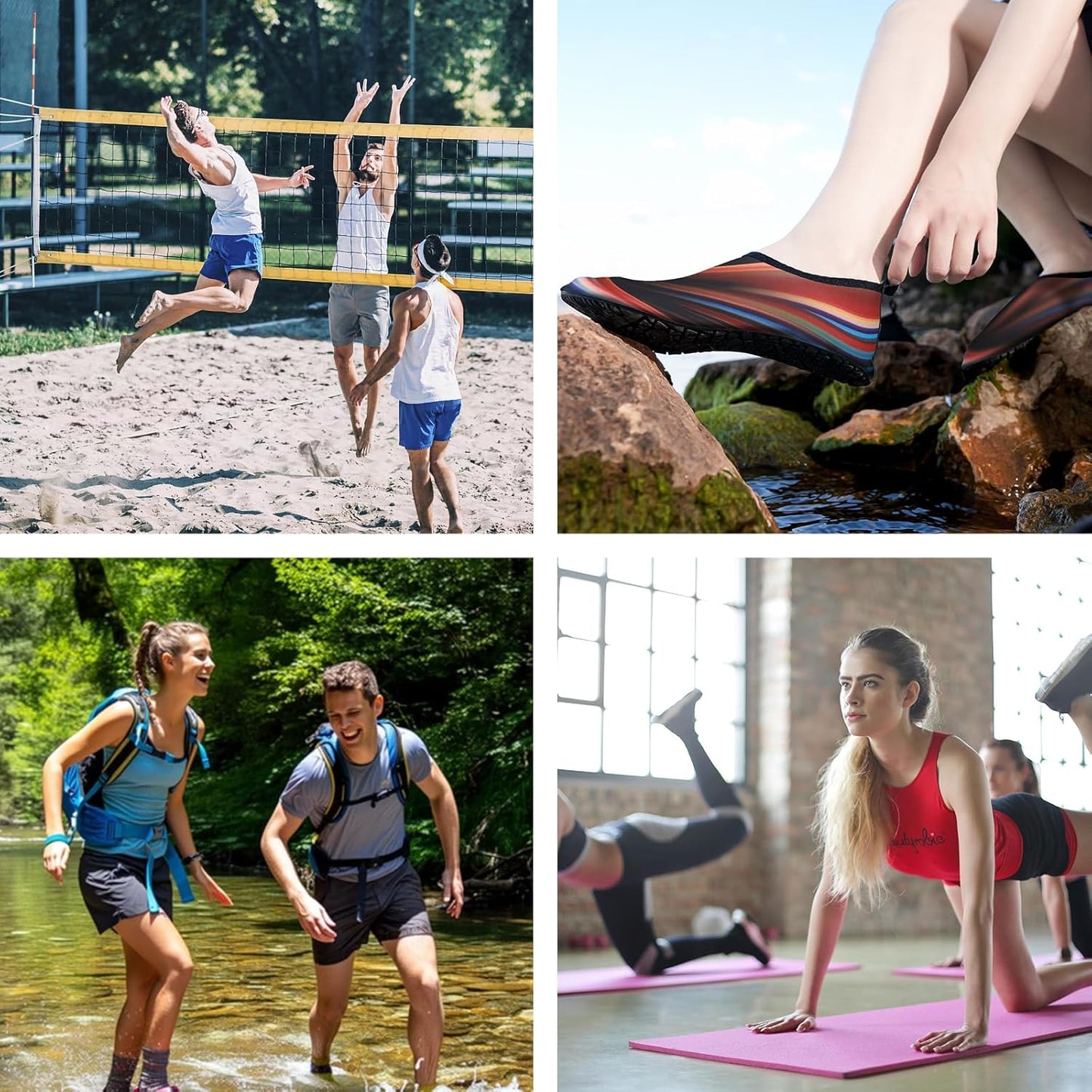 JOTO Water Shoes for Women Men Kids, Barefoot Quick-Dry Aqua Water Socks Slip-on Swim Beach Shoes for Snorkeling Surfing Kayaking Beach Walking Yoga