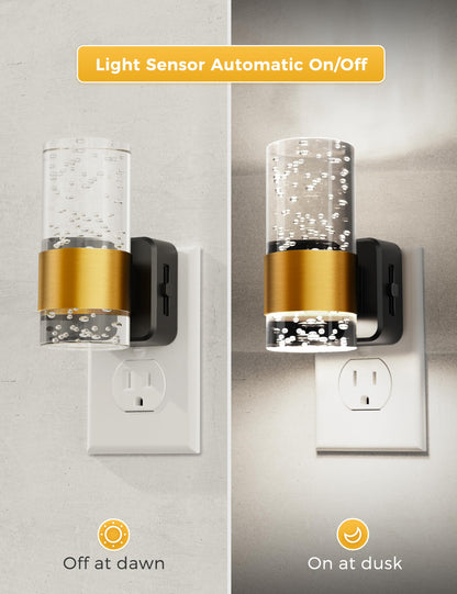 Night Lights Plug into Wall, Soft Light LED Night Light with Adjustable Brightness, Plug in Night Light with Auto Light Sensor, Wall Sconce-Style Design Night Light for Bathroom,Hallway, 2 Pack