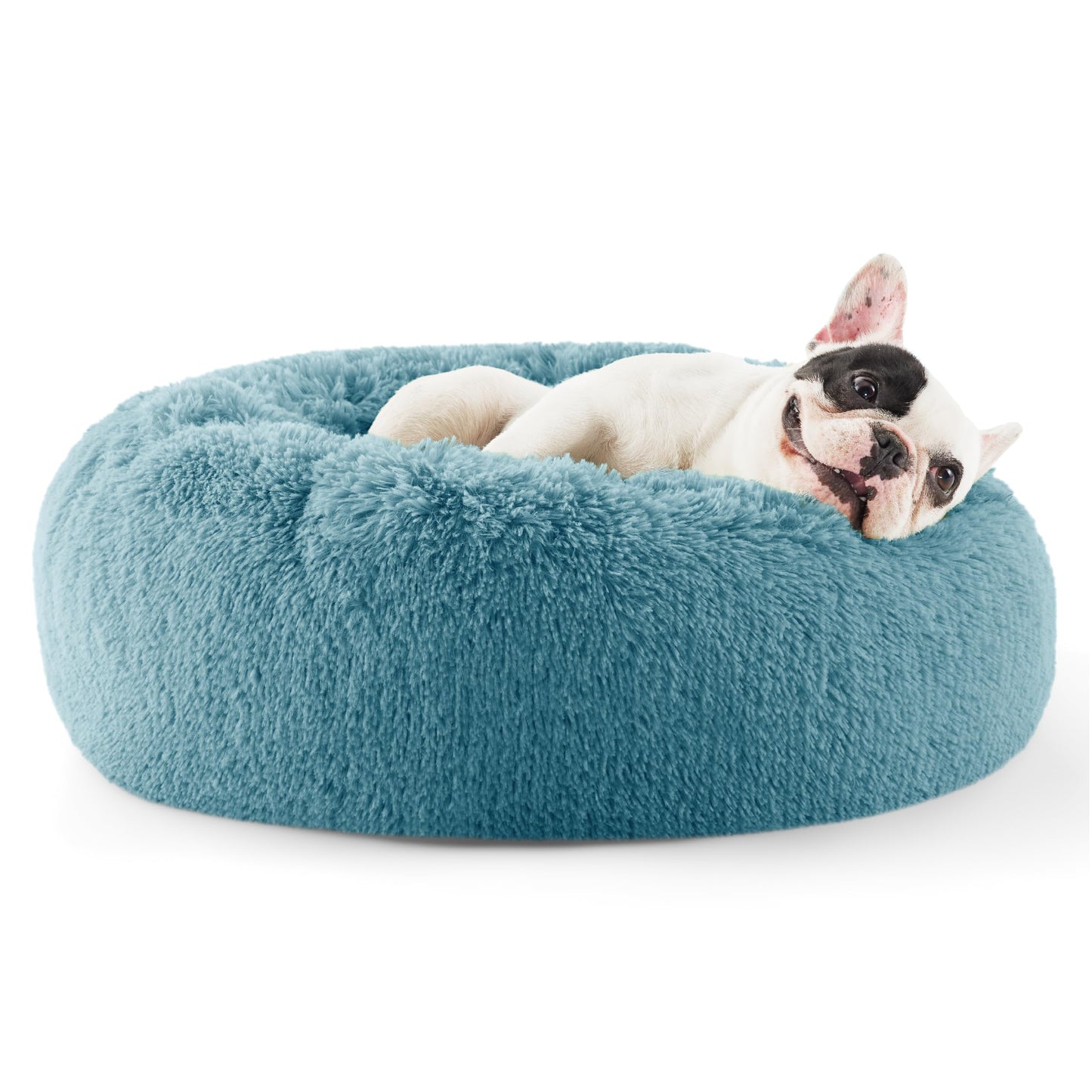 Bedsure Calming Cat Beds for Indoor Cats - Small Cat Bed Washable 20 inches, Anti-Slip Round Fluffy Plush Faux Fur Pet Bed, Fits up to 15 lbs Pets, Camel