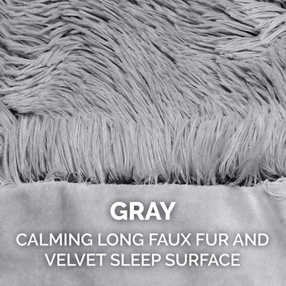 Furhaven - Manta impermeable y lavable para perros y gatos de interior, hecha en piel sintética de pelo largo sintético y terciopelo en color madera, XL, gris niebla