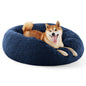Bedsure Calming Cat Beds for Indoor Cats - Small Cat Bed Washable 20 inches, Anti-Slip Round Fluffy Plush Faux Fur Pet Bed, Fits up to 15 lbs Pets, Camel