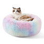 Bedsure Calming Cat Beds for Indoor Cats - Small Cat Bed Washable 20 inches, Anti-Slip Round Fluffy Plush Faux Fur Pet Bed, Fits up to 15 lbs Pets, Camel