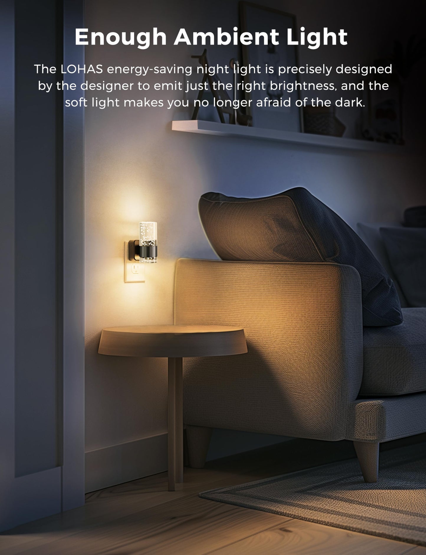 Night Lights Plug into Wall, Soft Light LED Night Light with Adjustable Brightness, Plug in Night Light with Auto Light Sensor, Wall Sconce-Style Design Night Light for Bathroom,Hallway, 2 Pack