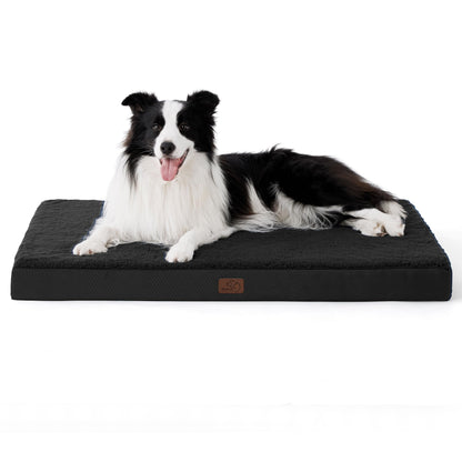 Bedsure Dog Bed for Large Dogs - Orthopedic Waterproof Puppy Beds with Removable Washable Cover, Egg Crate Foam Pet Mat, Suitable for Pet Up to 65 lbs