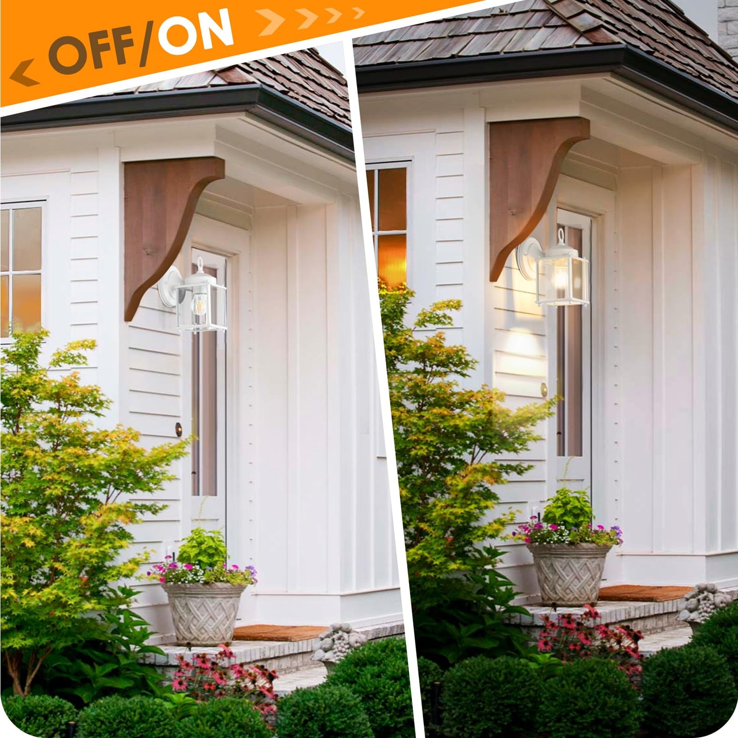 Outdoor Wall Lantern, Exterior Waterproof Wall Sconce Light Fixtures, Black Front Door Wall Lighting with Clear Beveled Glass Shade, 2 Pack