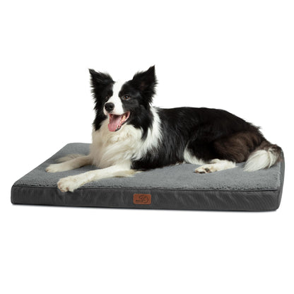 Bedsure Dog Bed for Large Dogs - Orthopedic Waterproof Puppy Beds with Removable Washable Cover, Egg Crate Foam Pet Mat, Suitable for Pet Up to 65 lbs