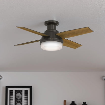 Fan Dempsey Low Profile Ceiling Fans with Lights and Remote, Flush