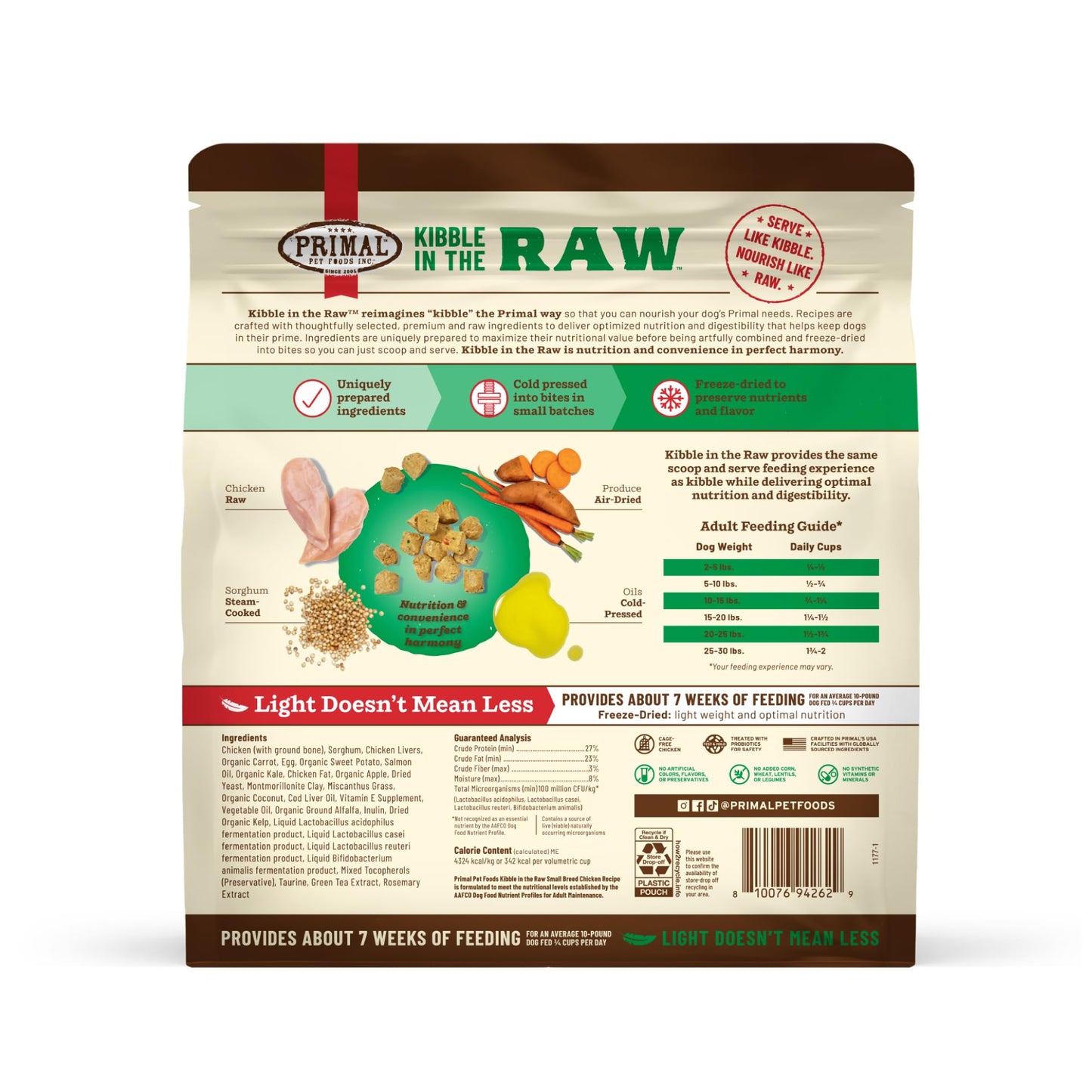 Primal Kibble in The Raw, Freeze Dried Dog Food, Puppy Recipe, Scoop & Serve, Made with Raw Protein, Whole Ingredient Nutrition, Crafted in The USA, Dry Dog Food 5.4 lb Bag