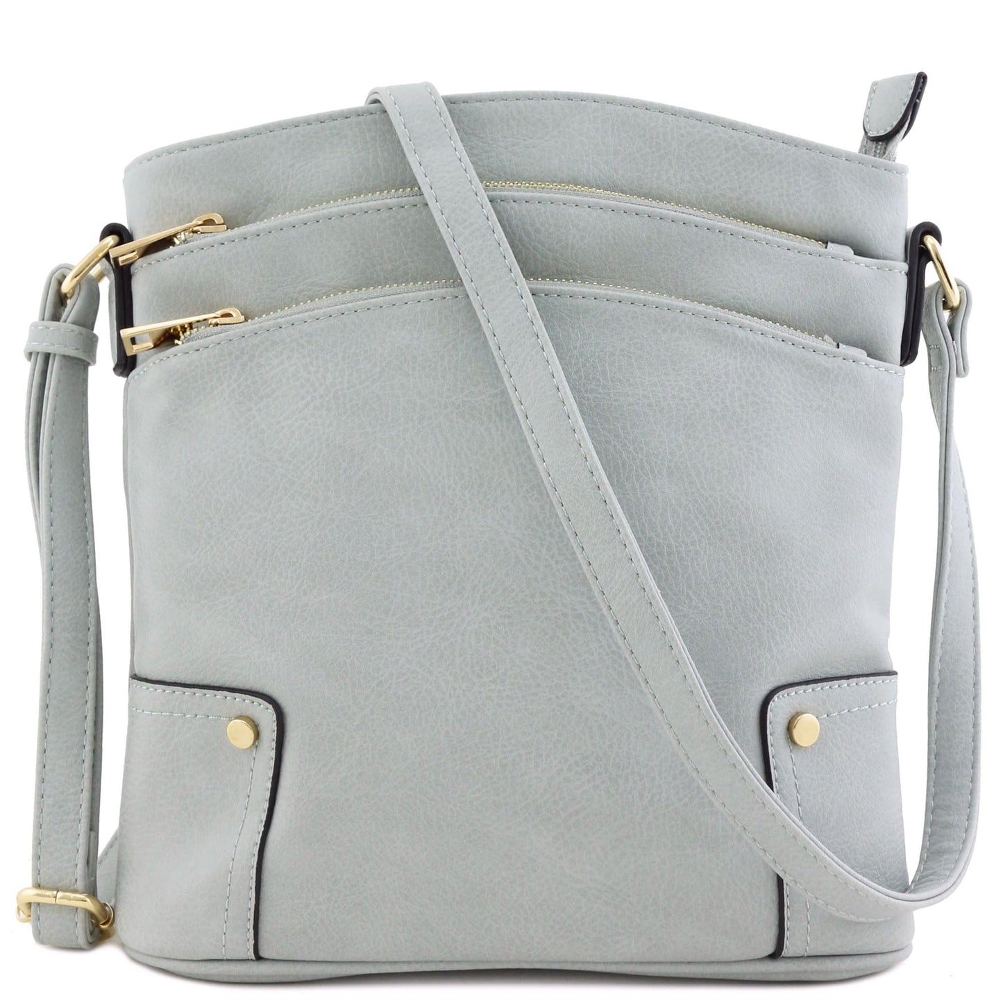 ALYSSA Triple Zip Pocket Large Crossbody Bag