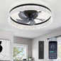 LEDIARY 20" Modern Ceiling Fans with Lights and Remote, Dimmable Low Profile Ceiling Fan, Flush Mount Ceiling Fan, Stepless Color Temperature Change and 6 Speeds - White
