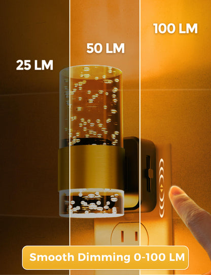 Night Lights Plug into Wall, Soft Light LED Night Light with Adjustable Brightness, Plug in Night Light with Auto Light Sensor, Wall Sconce-Style Design Night Light for Bathroom,Hallway, 2 Pack