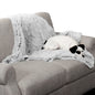 Furhaven - Manta impermeable y lavable para perros y gatos de interior, hecha en piel sintética de pelo largo sintético y terciopelo en color madera, XL, gris niebla