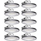 10 Pack UFO LED High Bay Light 200W, 30000 LM, 5000K Daylight, Commercial High Bay LED Shop Lights Fixture with 5' Cable US Hook for Warehouse Workshop Factory Barn Lighting