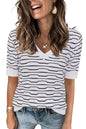 Arach&Cloz Women's Tops 2025 Spring Summer Short Sleeve Sweater Fashion Trendy Dressy Casual Outfit Versatile Knit Blouse