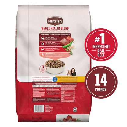 Nutrish Real Beef, Pea & Brown Rice Recipe Whole Health Blend Dry Dog Food, 40 lb. Bag, Packaging May Vary (Rachael Ray)