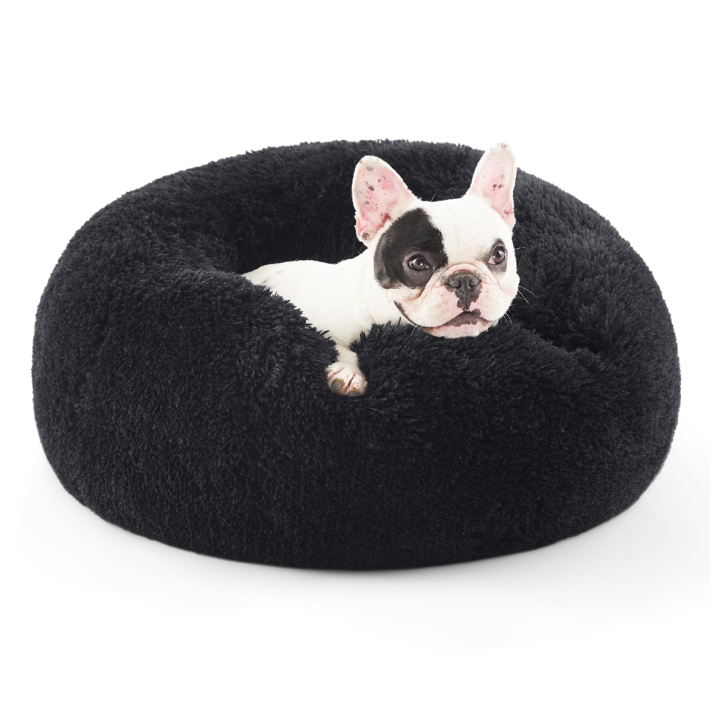 Bedsure Calming Cat Beds for Indoor Cats - Small Cat Bed Washable 20 inches, Anti-Slip Round Fluffy Plush Faux Fur Pet Bed, Fits up to 15 lbs Pets, Camel