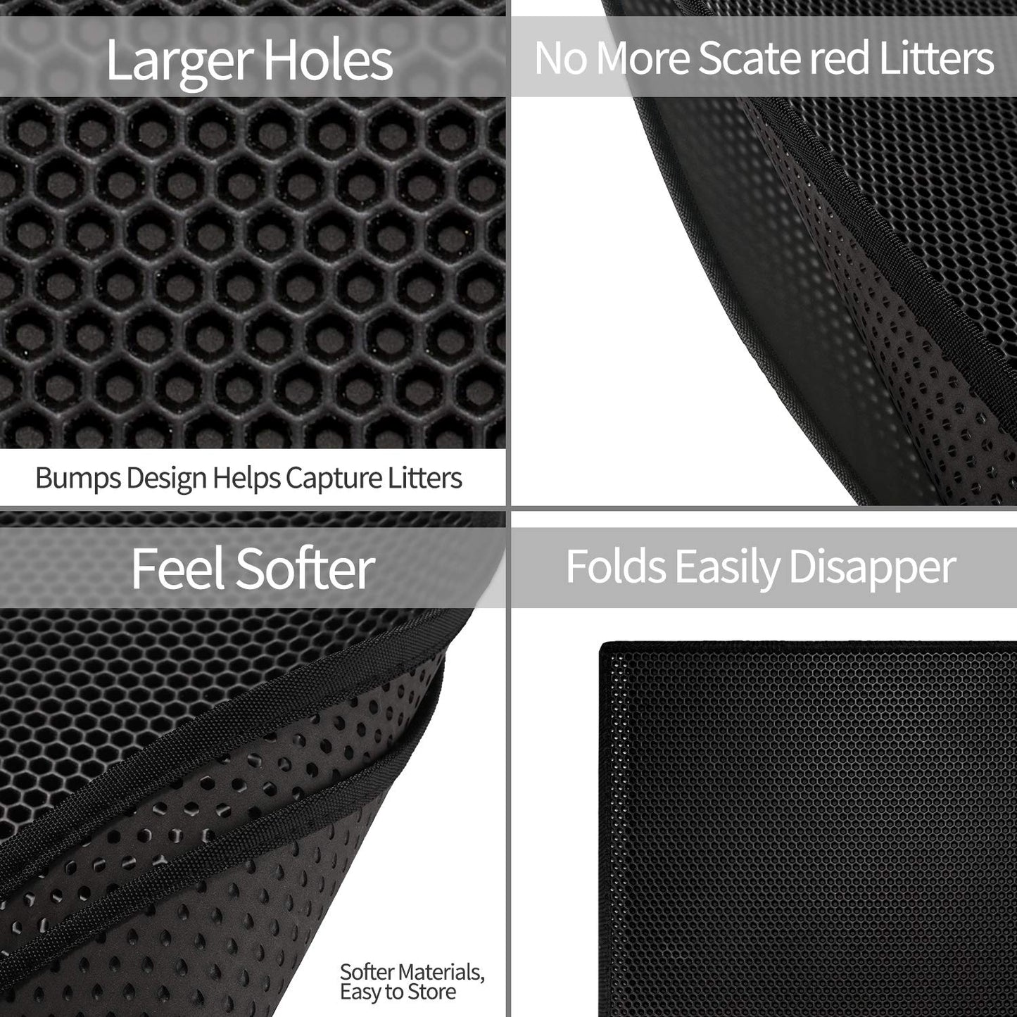 Pieviev Cat Litter Mat Double Layer Waterproof Urine Proof Trapping Mat 1 Pack (Gray, 24x15 Inch (Pack of 1))