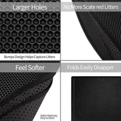 Pieviev Cat Litter Mat Double Layer Waterproof Urine Proof Trapping Mat 1 Pack (Gray, 24x15 Inch (Pack of 1))