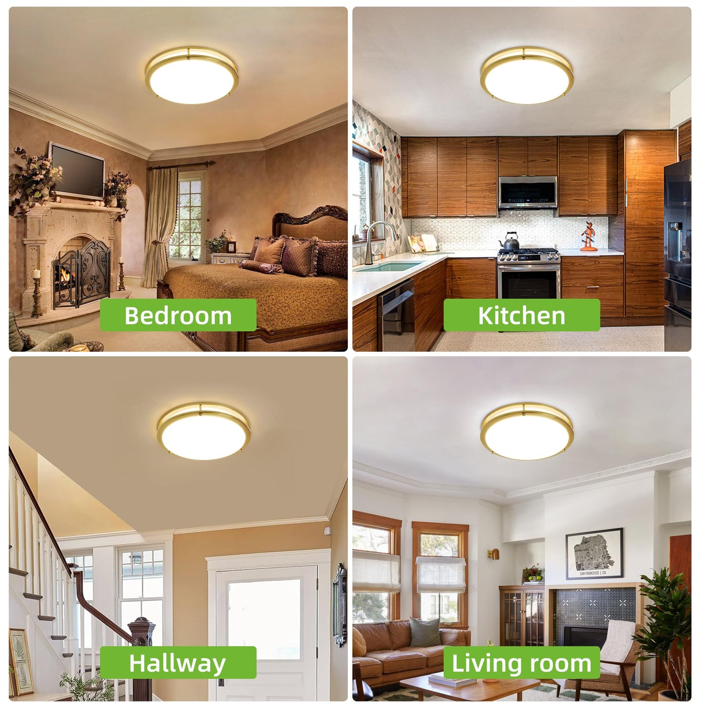 13 inch Flush Mount LED Ceiling Light Fixture, 2700K/3000K/3500K/4000K/5000K Adjustable Ceiling Lights, Oil Rubbed Bronze Saturn Dimmable Lighting for Hallway Bathroom Kitchen or Stairwell, ETL Listed