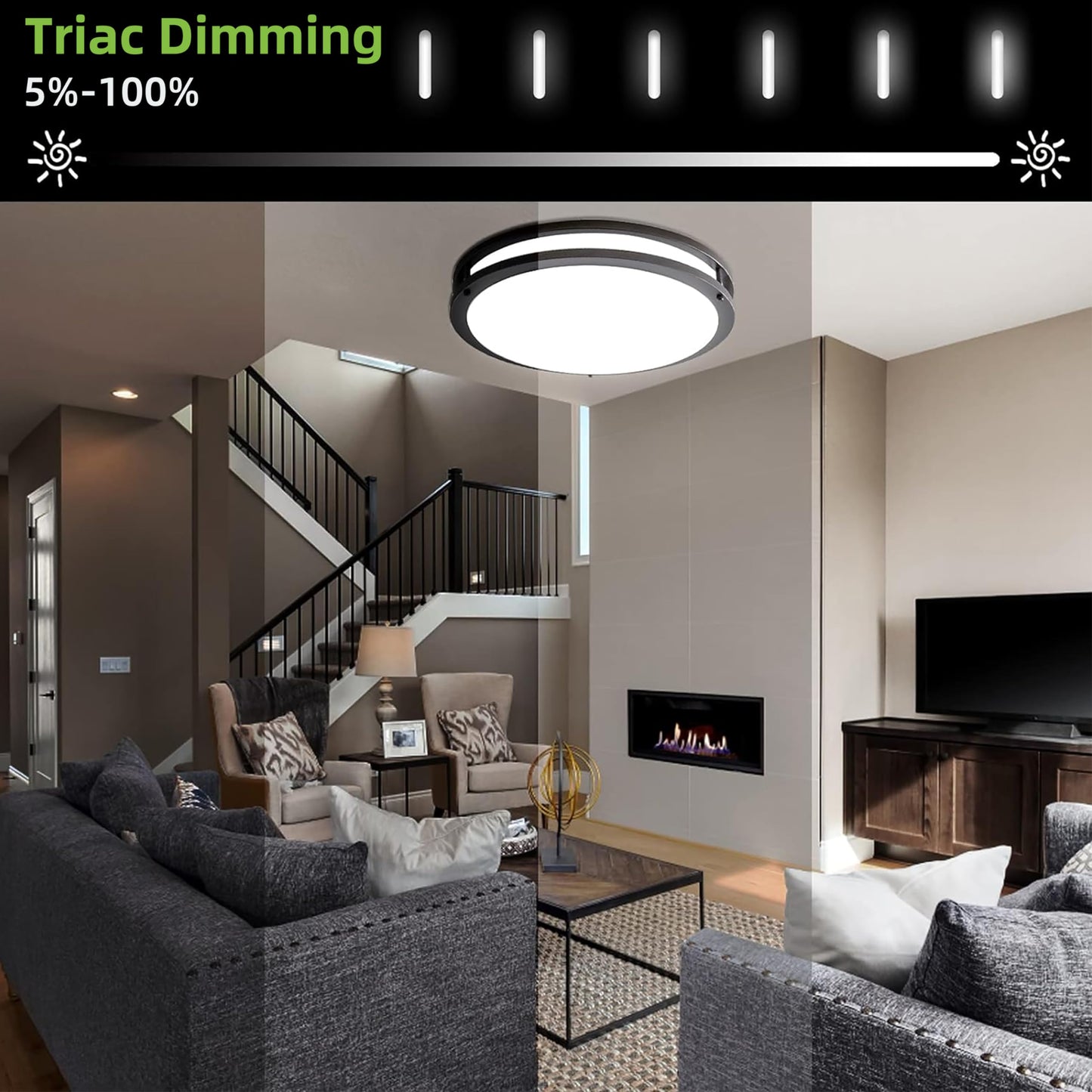13 inch Flush Mount LED Ceiling Light Fixture, 2700K/3000K/3500K/4000K/5000K Adjustable Ceiling Lights, Oil Rubbed Bronze Saturn Dimmable Lighting for Hallway Bathroom Kitchen or Stairwell, ETL Listed