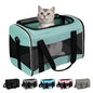 Cat Carrying Case Pet Dog Carrier Soft-Sided Cat Bag Airline Approved, Pet Travel Carrier Up to 15 Lbs, Collapsible Cat Carrier Dog Carrier for Medium Cats Small Cats Dogs(17x11x11 Green)