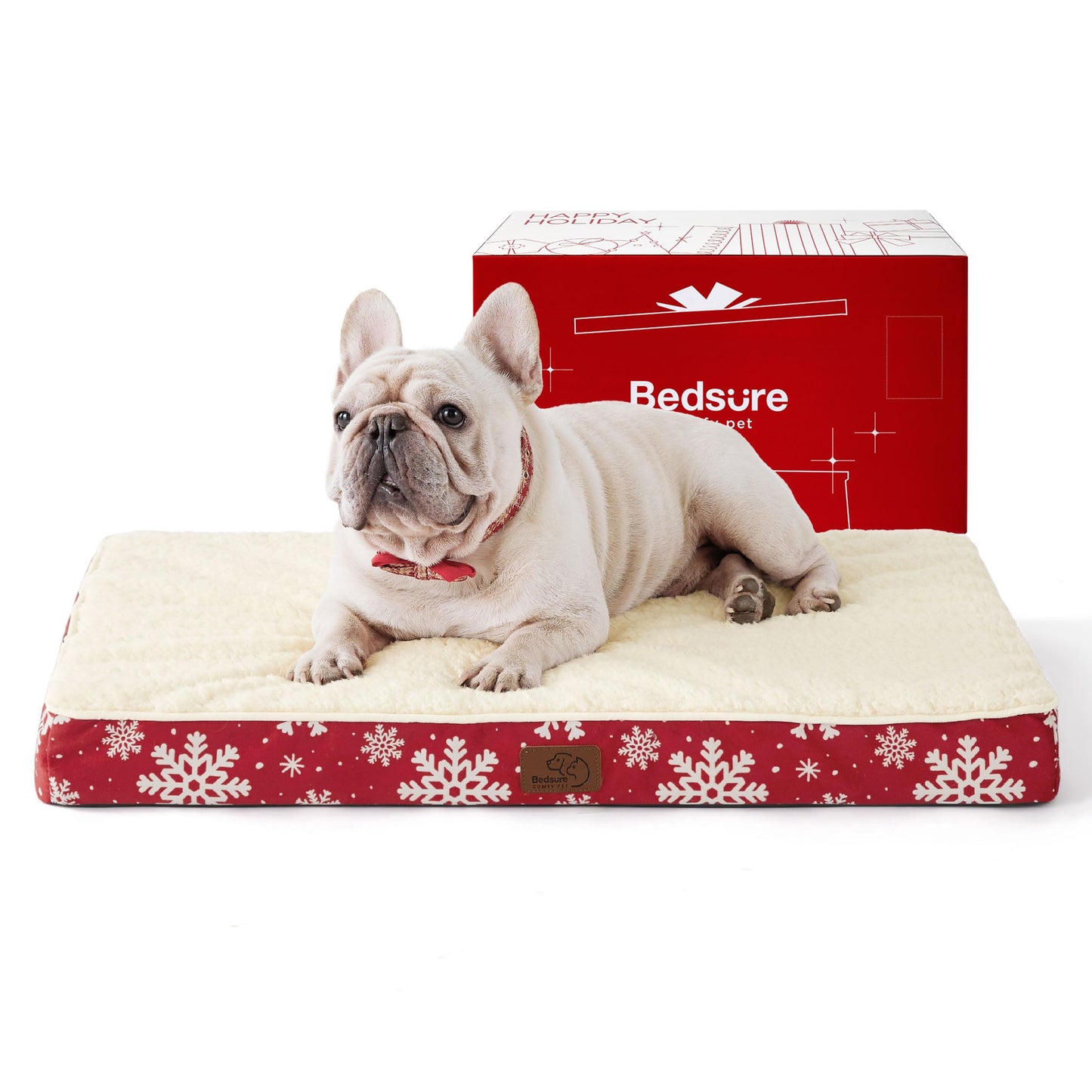 Bedsure Dog Bed for Large Dogs - Orthopedic Waterproof Puppy Beds with Removable Washable Cover, Egg Crate Foam Pet Mat, Suitable for Pet Up to 65 lbs