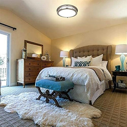 13 inch Flush Mount LED Ceiling Light Fixture, 2700K/3000K/3500K/4000K/5000K Adjustable Ceiling Lights, Oil Rubbed Bronze Saturn Dimmable Lighting for Hallway Bathroom Kitchen or Stairwell, ETL Listed