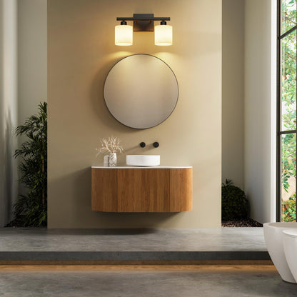 PARTPHONER Bathroom Light Fixtures, Bathroom Lighting Fixtures Over Mirror, Interior Classic Vanity Lights, Modern Bathroom Vanity Light with Textured White Glass Shade, Brushed Nickel, 3-Light