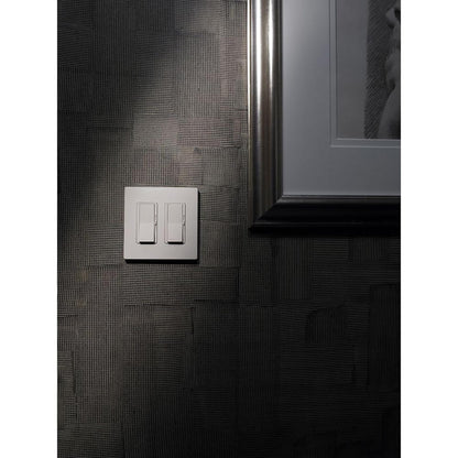 Lutron Claro 2 Gang Decorator/Rocker Wallplate, Gloss, Gray (1-Pack) | CW-2-GR