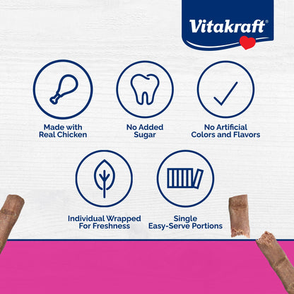 Vitakraft PurrSticks Meaty Cat Sticks - Chicken - Segmented and Breakable Meatstick - Deliciously Tender