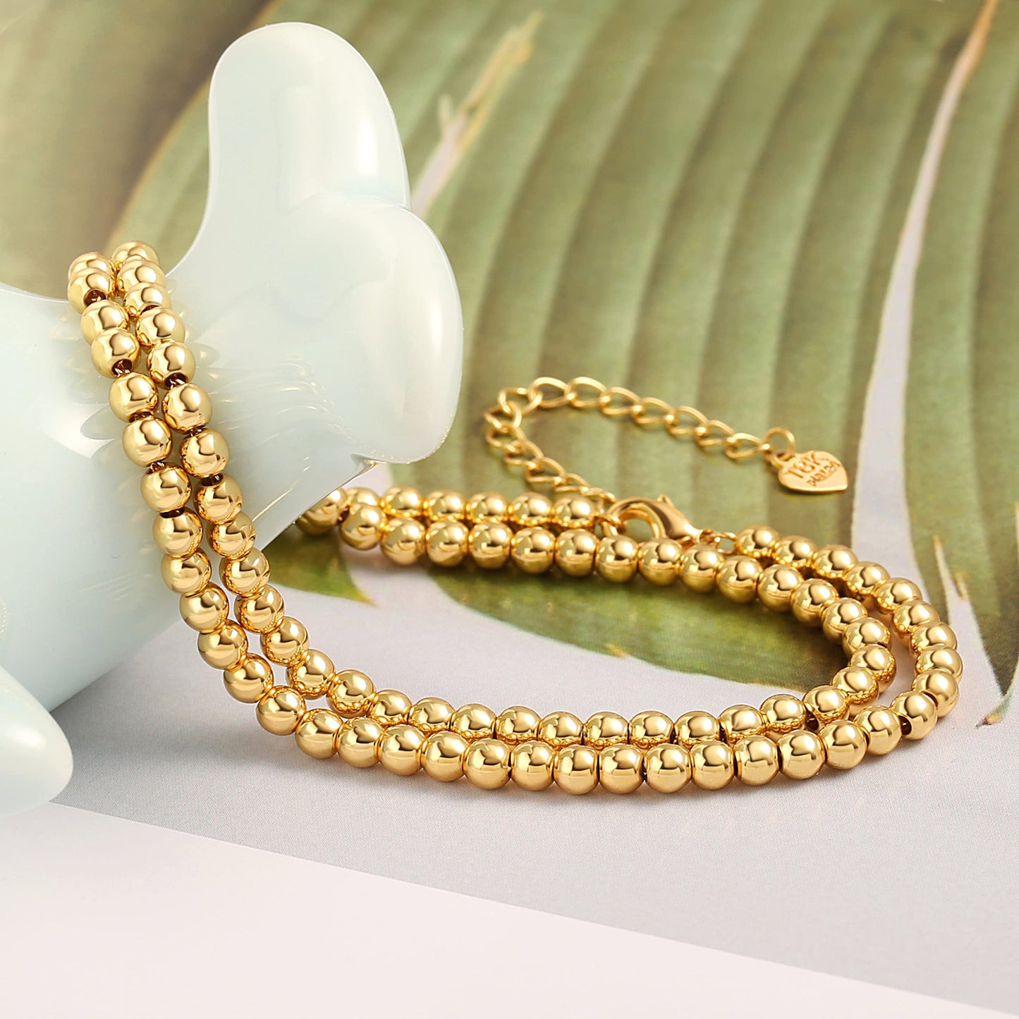 Aobei Pearl 18K Gold Paperclip Chain Choker Satellite Chain Biwa Pearl Pendant Necklace Dainty Jewelry for Women