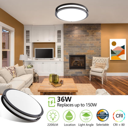 13 inch Flush Mount LED Ceiling Light Fixture, 2700K/3000K/3500K/4000K/5000K Adjustable Ceiling Lights, Oil Rubbed Bronze Saturn Dimmable Lighting for Hallway Bathroom Kitchen or Stairwell, ETL Listed