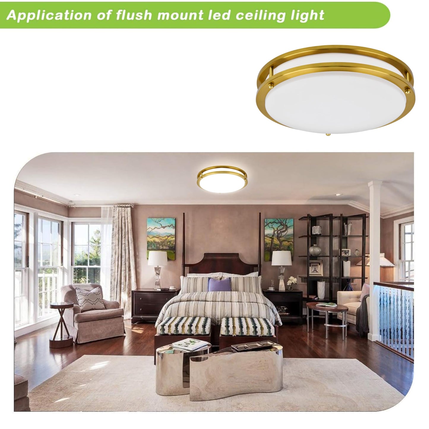 13 inch Flush Mount LED Ceiling Light Fixture, 2700K/3000K/3500K/4000K/5000K Adjustable Ceiling Lights, Oil Rubbed Bronze Saturn Dimmable Lighting for Hallway Bathroom Kitchen or Stairwell, ETL Listed
