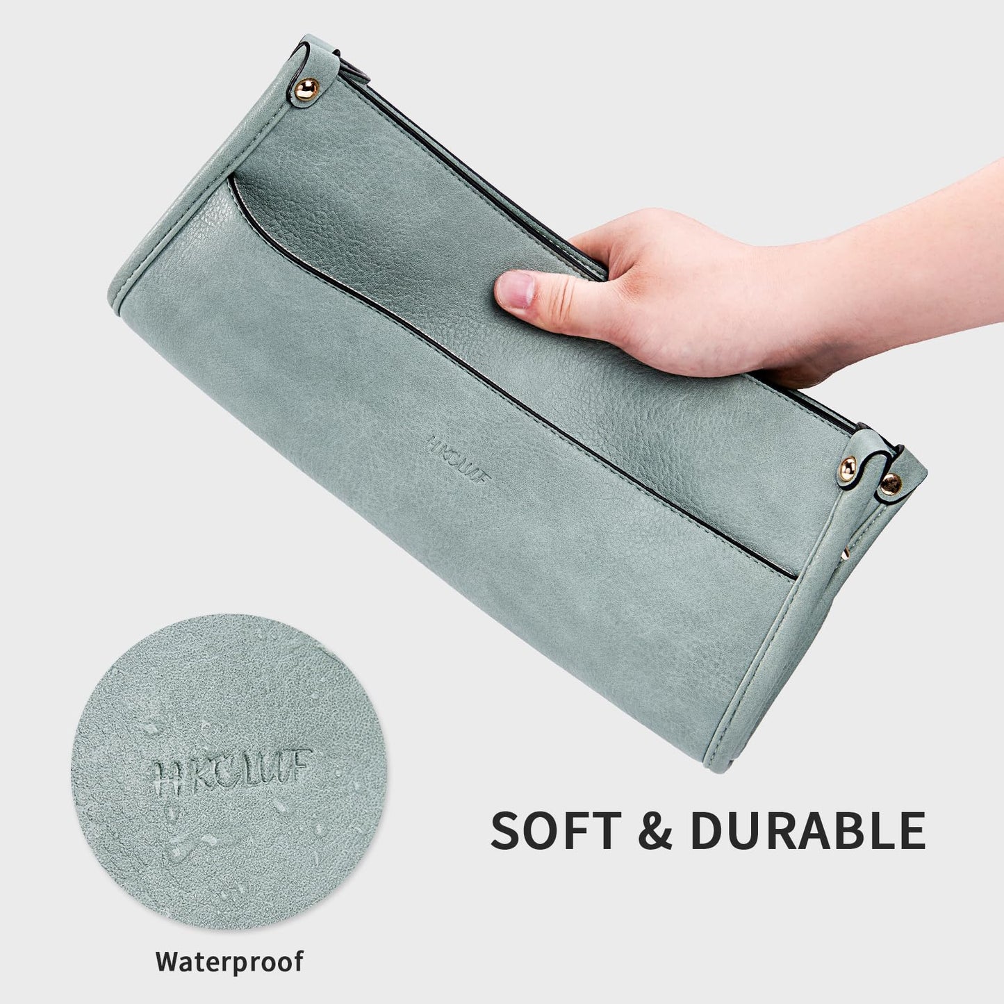 HKCLUF Crossbody Bags for Women Trendy Vegan Leather Hobo Handbags With 2PCS Adjustable Guitar Strap Shoulder Bucket Bags