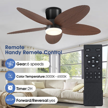 Ceiling Fans with Lights-36 Low Profile Ceiling Fan with Light and Remote/APP Control,Flush Mount,DC Reversible,LED Dimmable Blakc Ceiling Fans for Bedroom,Indoor/Outdoor Patio Use