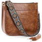 HKCLUF Crossbody Bags for Women Trendy Vegan Leather Hobo Handbags With 2PCS Adjustable Guitar Strap Shoulder Bucket Bags