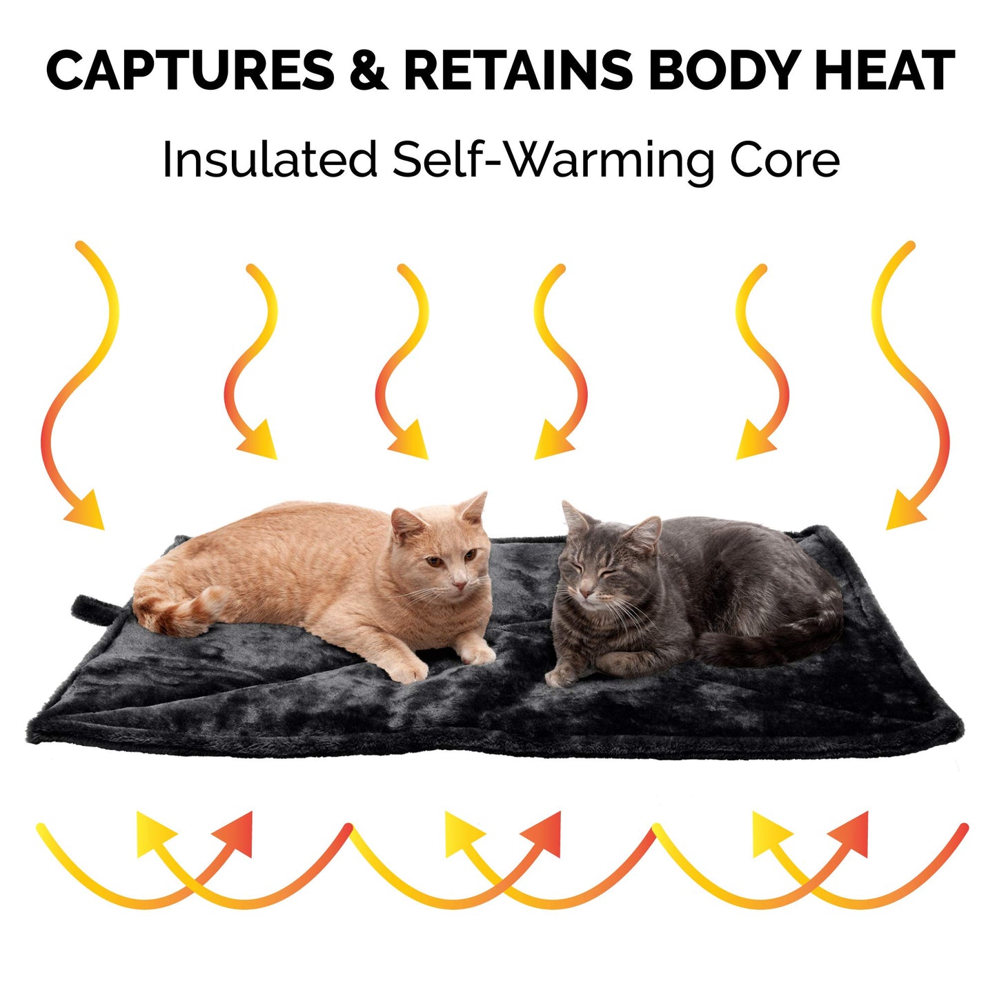 Furhaven ThermaNAP Self-Warming Cat Bed for Indoor Cats & Small Dogs, Washable & Reflects Body Heat - Quilted Faux Fur Reflective Bed Mat - Gray, Small