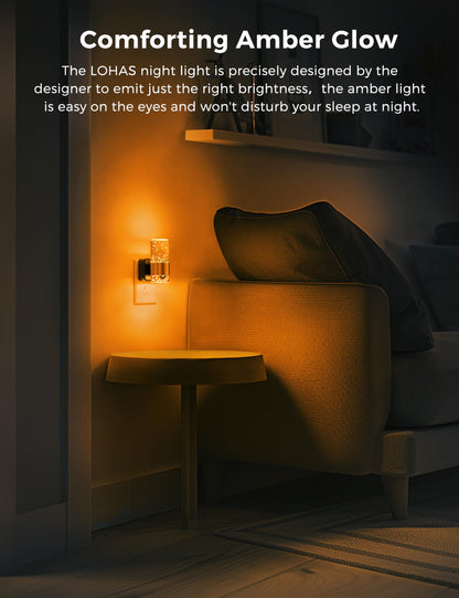 Night Lights Plug into Wall, Soft Light LED Night Light with Adjustable Brightness, Plug in Night Light with Auto Light Sensor, Wall Sconce-Style Design Night Light for Bathroom,Hallway, 2 Pack