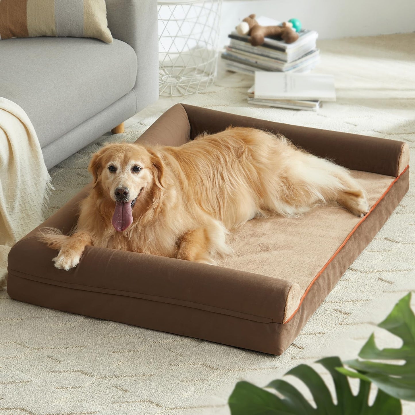 BFPETHOME Dog Beds for Large Dogs, Orthopedic Dog Bed for Medium Large Dogs,Big Waterproof Couch Dog Pet Bed with Removable Washable Cover