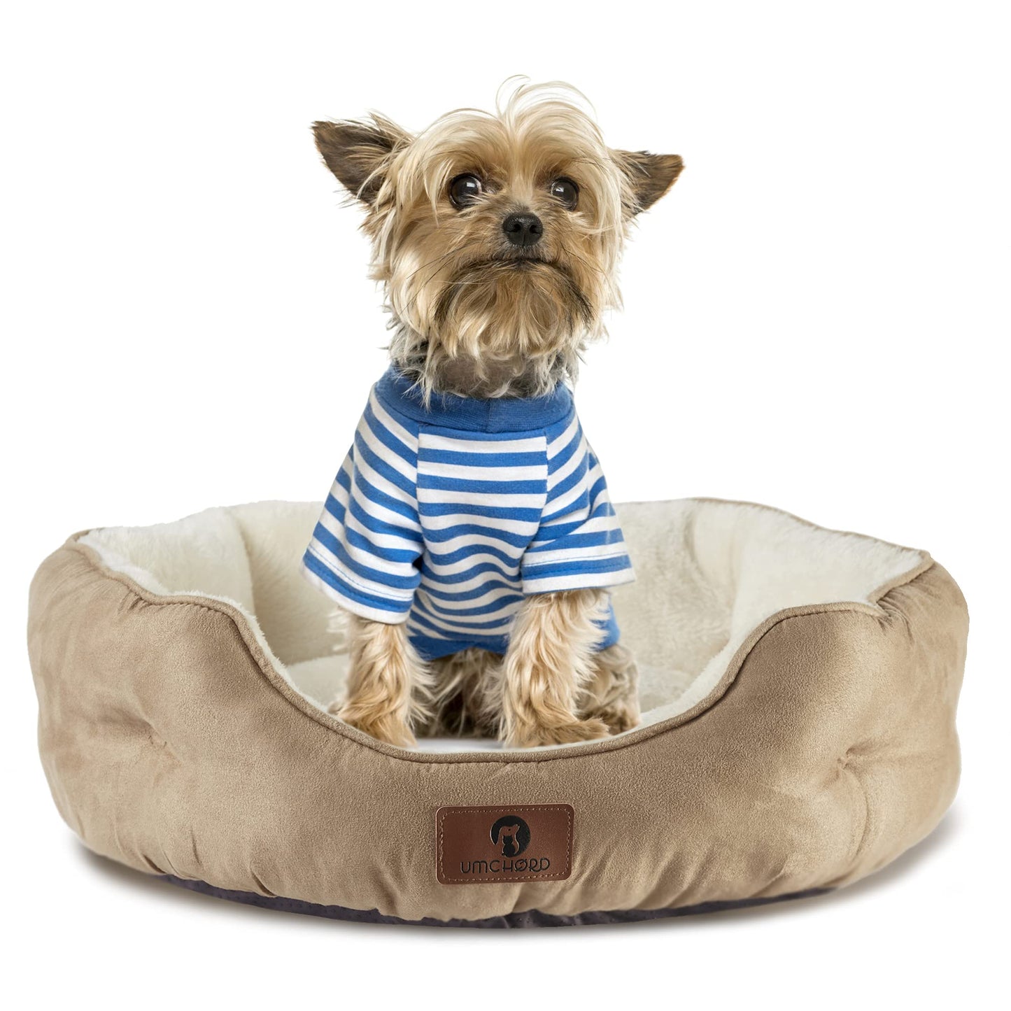 Asvin Small Dog Bed for Small Dogs, Cat Beds for Indoor Cats, Pet Bed for Puppy and Kitty, Extra Soft & Machine Washable with Anti-Slip & Water-Resistant Oxford Bottom, Grey, 20 inches