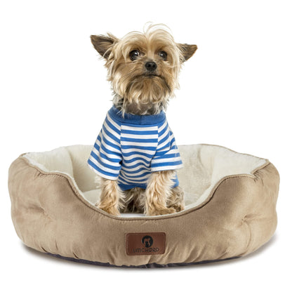 Asvin Small Dog Bed for Small Dogs, Cat Beds for Indoor Cats, Pet Bed for Puppy and Kitty, Extra Soft & Machine Washable with Anti-Slip & Water-Resistant Oxford Bottom, Grey, 20 inches