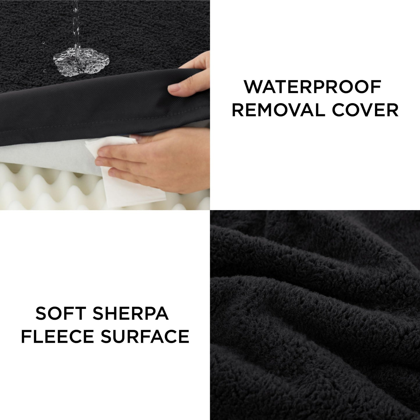 Bedsure Dog Bed for Large Dogs - Orthopedic Waterproof Puppy Beds with Removable Washable Cover, Egg Crate Foam Pet Mat, Suitable for Pet Up to 65 lbs
