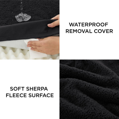 Bedsure Dog Bed for Large Dogs - Orthopedic Waterproof Puppy Beds with Removable Washable Cover, Egg Crate Foam Pet Mat, Suitable for Pet Up to 65 lbs